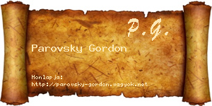 Parovsky Gordon névjegykártya